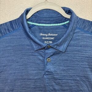 Tommy Bahama Island Zone Polo Shirt Men XLT Blue Performance Stretch Golf Active